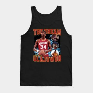 Hakeem Olajuwon The Dream Basketball Legend Signature Vintage Retro 80s 90s Bootleg Rap Style Tank Top